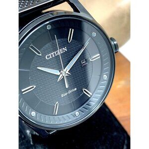 Citizen Men's Watch BM6988-57E Eco-Drive Black Dial Solar Mesh Stainless Steel